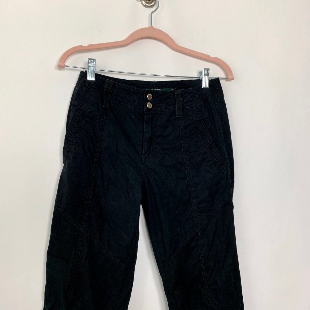 Lauren Ralph Lauren Seamed Black Chino Pants #4566 - Picture 2 of 7